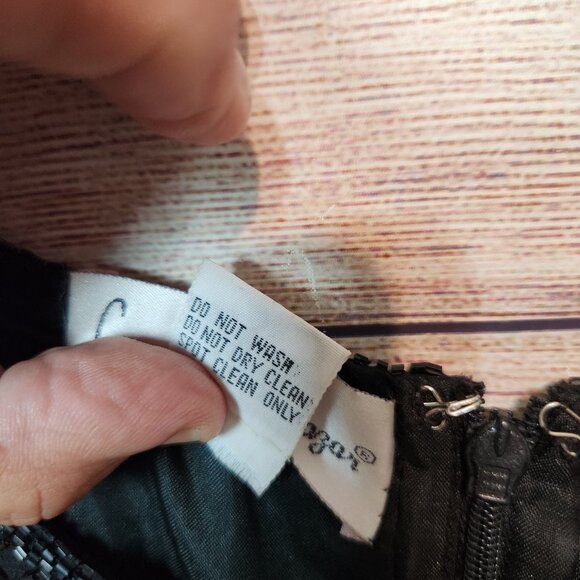 VINTAGE Laurence Kazar Dress Women's 2X Black Beaded Sequin A Line Evening Midi - Picture 11 of 16